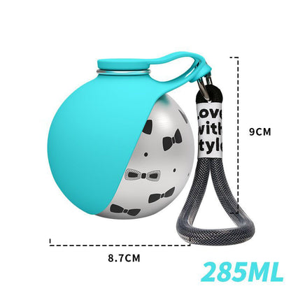 Portable Dog Water Bottle with Foldable Bowl – 285ml