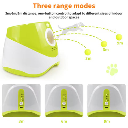 Mini Automatic Dog Ball Launcher with 3 Tennis Balls