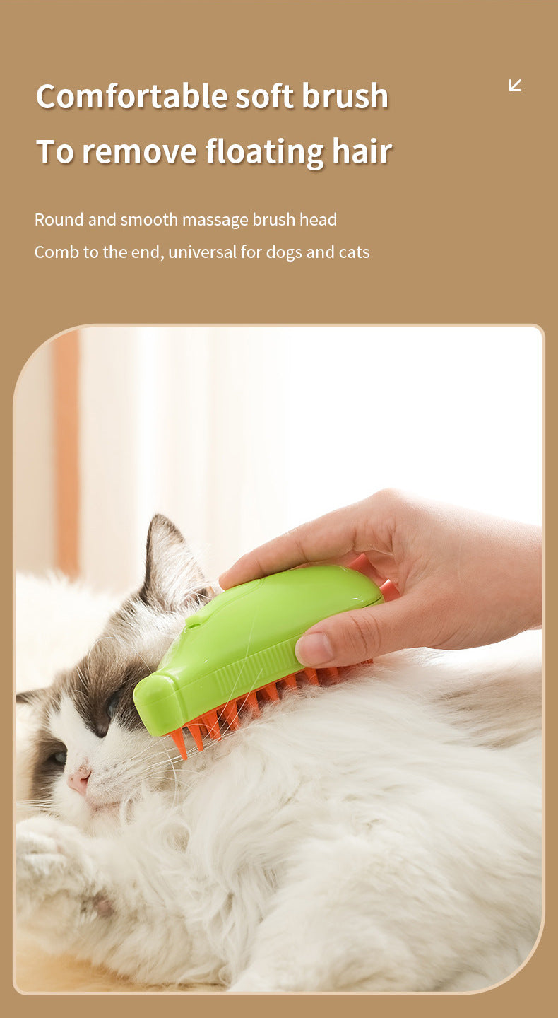 Rechargeable Mist Spray Pet Grooming Brush for Cats & Dogs