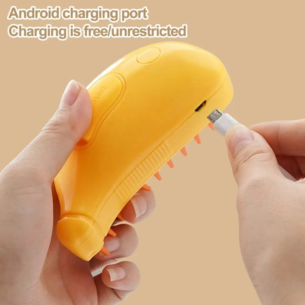 Rechargeable Mist Spray Pet Grooming Brush for Cats & Dogs