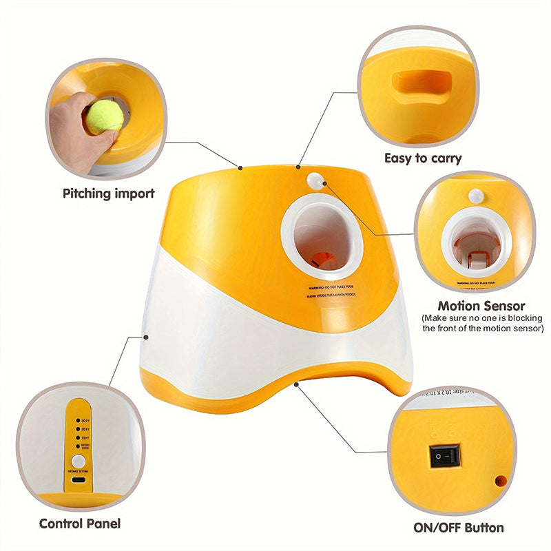 Mini Automatic Dog Ball Launcher with 3 Tennis Balls