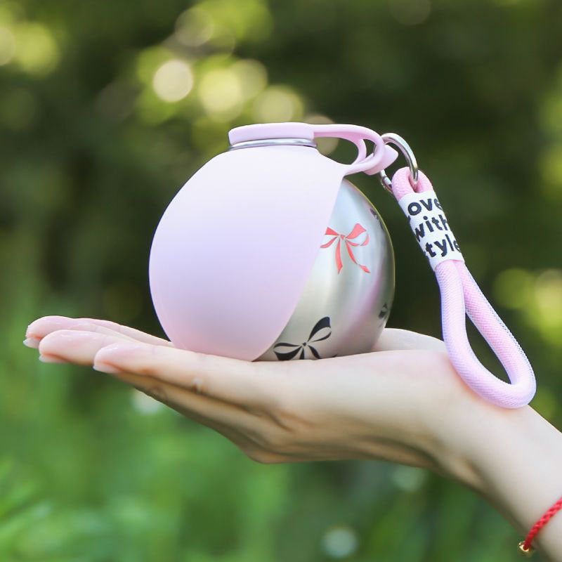 Portable Dog Water Bottle with Foldable Bowl – 285ml