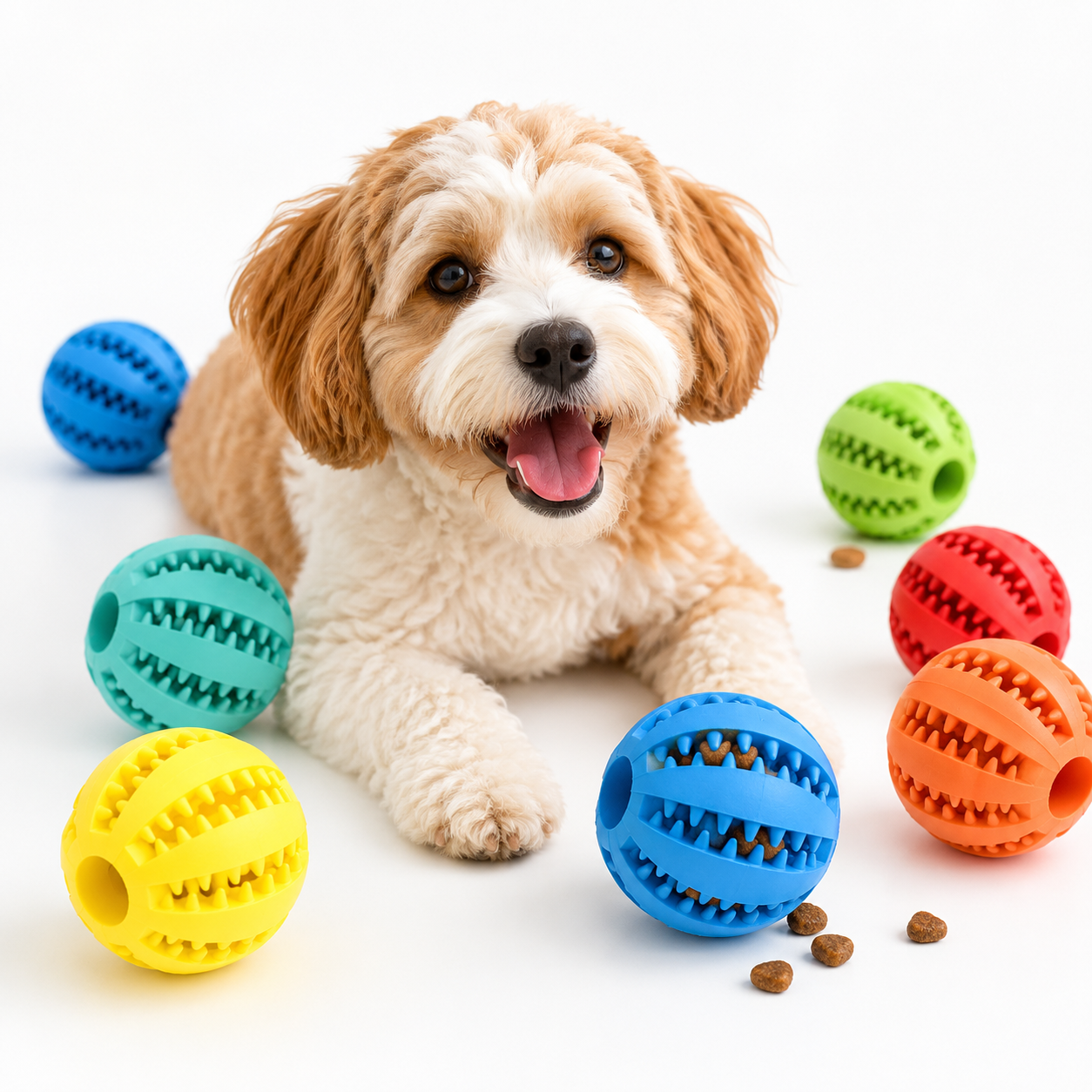 Rubber Treat Dispensing Dog Chew Ball