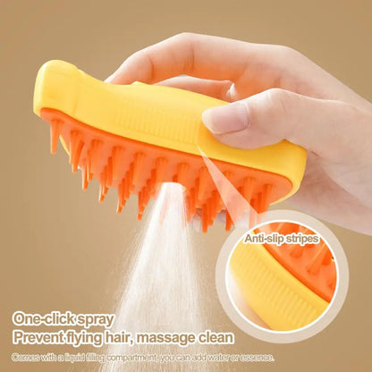 Rechargeable Mist Spray Pet Grooming Brush for Cats & Dogs