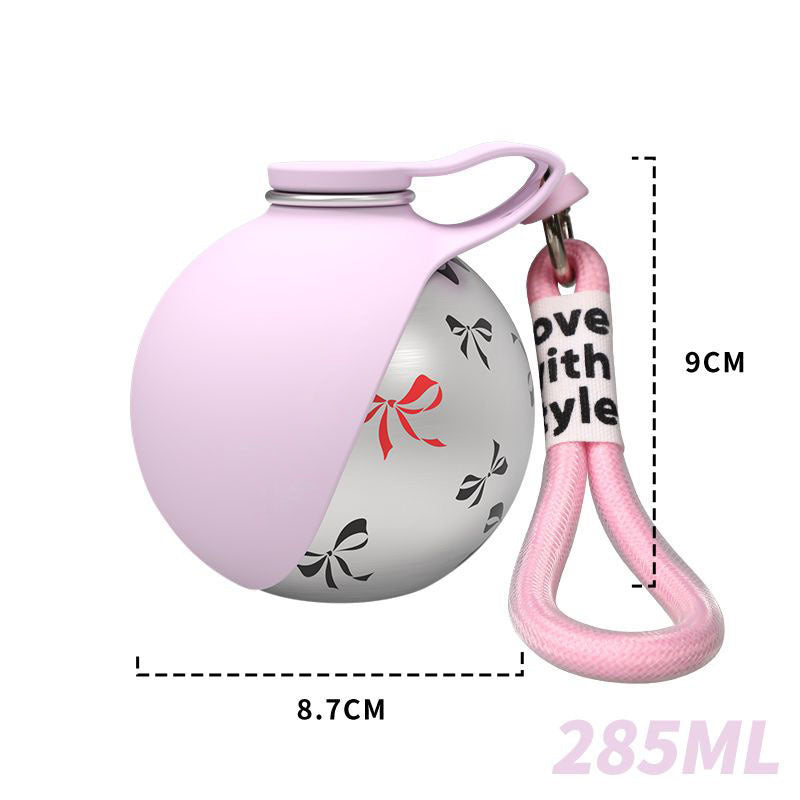 Portable Dog Water Bottle with Foldable Bowl – 285ml