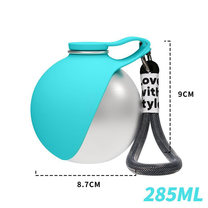 Portable Dog Water Bottle with Foldable Bowl – 285ml
