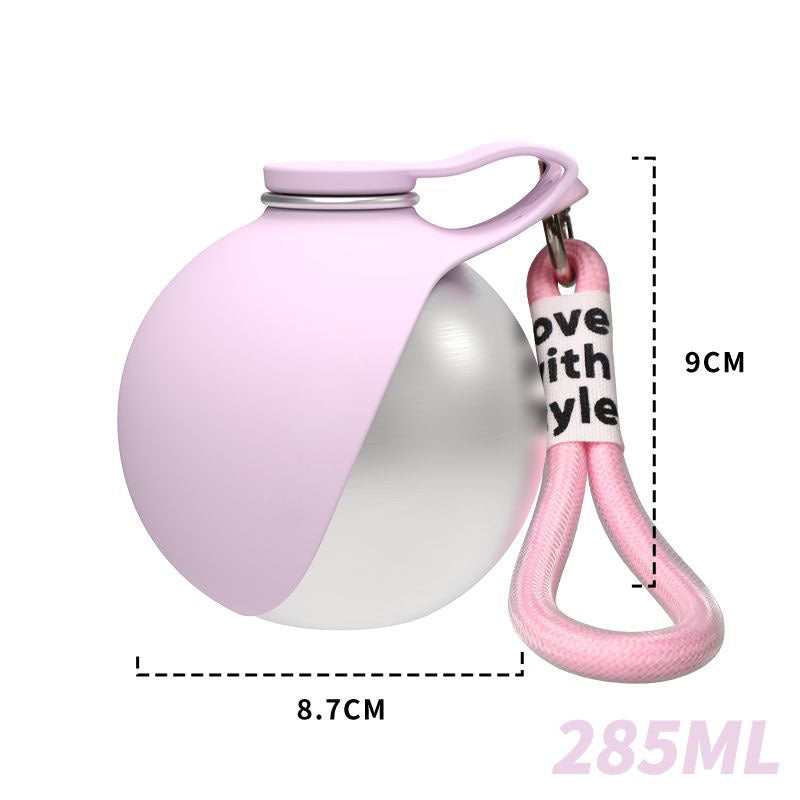 Portable Dog Water Bottle with Foldable Bowl – 285ml